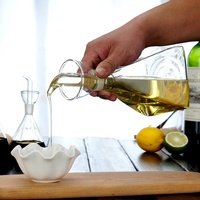 Bouteille d'huile d'olive en verre de forme carrée, bouteille de Sauce de vinaigre pour l'huile, bouteille de condiment en verre de cruet, vente en gros de ml