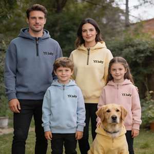 OEM ODM 100% coton French Terry, sweats à capuche pour chien tendance, pull brodé, vêtements pour animaux de compagnie, <span class=keywords><strong>sweat</strong></span> à capuche à fermeture éclair quart de tour assorti au propriétaire, <span class=keywords><strong>sweat</strong></span> à capuche pour garçon - Product Image 3