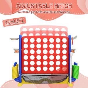 Jeu de Jardin Géant 4-en-1, Ensemble Jumbo Réglable en Hauteur avec Golf, Panier de Basket et Lancer d'Anneaux, Amusement Intérieur/Extérieur pour Enfants et Adultes - Product Image 4