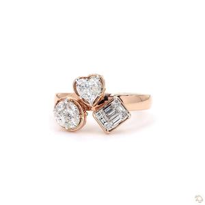 Bague élégante en or et diamants pour femme, bijoux raffinés pour anniversaire, mariage, fiançailles, occasion spéciale - Product Image 1