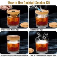 Kit de fumeur de whisky Bourbon 6 saveurs copeaux de bois Kit de cocktail à l'ancienne Kit de fumeur de cocktail avec torche