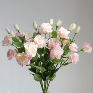 706 उच्च गुणवत्ता वाले हस्तनिर्मित नकली फूल की व्यवस्था शादी समारोह सजावटी वास्तविक स्पर्श कृत्रिम लिसीनथस फूल - Product Image 4