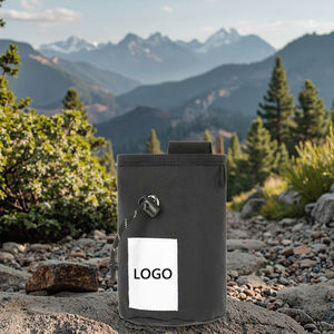 Bolsa de Tiza Profesional Recargable con Cordón, Ligera y Duradera, Bolsa de Tiza Negra con Cordón para Escalada en Roca - Product Image 2