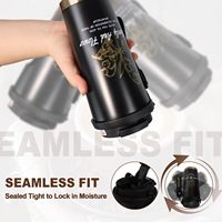 Taza de Café Aislada de Acero Inoxidable 304 de 500 ml, Vaso de Viaje con Tapa 2 en 1 y Cordón Antiderrames para Bebidas Frías y Calientes, Logotipo Personalizado