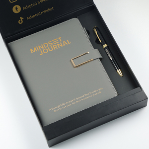 Set Regalo di Lusso di Alta Qualità, Raccoglitore A5 in Pelle con Blocco Note e Logo Aziendale Personalizzato, Confezione Regalo Aziendale con Penna - Product Image 1