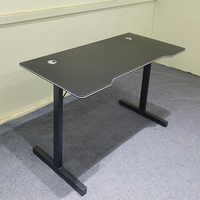 Table de jeu PC noire en forme de T, robuste, avec structure en acier, pour la maison, compacte, vente en gros