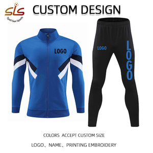 Ensemble de survêtements à fermeture éclair intégrale, vêtements de sport respirants, survêtement de football personnalisé, maillots d'entraînement, survêtement d'entraînement de football grande <span class=keywords><strong>taille</strong></span> - Product Image 2