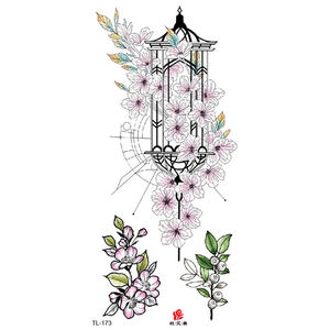 BXTAT TL169 TL174 piccole citazioni tatuaggi temporanei scarpe di bellezza viso occhio cuore bacio teschio cavallo piante erbacee fiori carta - Product Image 5