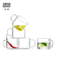 Tasses à café et à thé en verre borosilicate transparent de 150 ml, style moderne, cadeau d'affaires, petite tasse transparente avec anse – Vente en gros