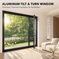 Fenêtre à battant moderne en aluminium à rupture de pont thermique, double vitrage insonorisé, pour maison et villa résidentielles