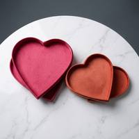 Boîte à bijoux en forme de cœur avec couvercle et base, papier texturé soyeux, boîte cadeau romantique pour la Saint-Valentin, anniversaire, mariage, fête