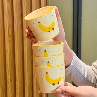 Mug de voyage en céramique de style américain mignon en forme de poire pour les couples, idéal pour le petit-déjeuner