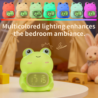 Horloge de table LED intelligente à piles avec veilleuse grenouille en silicone à écran tactile et changement de couleur pour la décoration intérieure