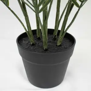 Vaso de cerâmica artificial simulado realista para decoração de jardim, com plantas de plástico com toque real 93 cm, palmeira da sorte Trachycarpus