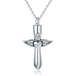 925 <span class=keywords><strong>de</strong></span> ala <span class=keywords><strong>de</strong></span> Ángel <span class=keywords><strong>de</strong></span> plata corazón urna <span class=keywords><strong>de</strong></span> cenizas <span class=keywords><strong>de</strong></span> cremación COLLAR COLGANTE <span class=keywords><strong>de</strong></span> joyería - Product Image 1