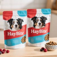 Sacs en Mylar à impression numérique, faible MOQ, haute tolérance, pour aliments pour animaux, friandises pour chiens, sacs en plastique imperméables, pochettes verticales pour aliments