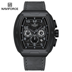 Reloj de Pulsera de Cuarzo NAVIFORCE de Primera Marca para Hombre, Resistente al Agua, Cronógrafo, Popular, con Correa de Cuero Genuino, Ideal para Regalo - Product Image 5