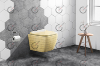 WC suspendu mural sans bride en céramique, coloris Girl Color, sanitaires chinois