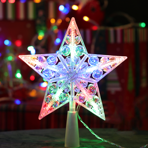 Luz LED decorativa para árbol, 17 cm, funciona con pilas 3AA, colores RGB; ideal para decorar y crear ambientes festivos. - Product Image 2