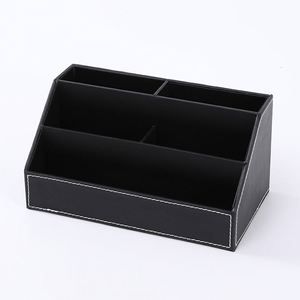 Organisateur de bureau luxueux noir en cuir PU, ensemble d'accessoires de bureau, tapis de bureau, dispositif de rangement de dossiers - Product Image 2