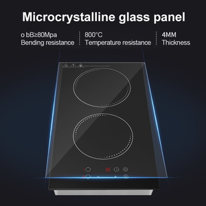 Table de cuisson à induction électrique double brûleur, tactile, en acier inoxydable, design étanche, installation encastrée, 2000-2999W, garantie 1 an, hôtel - Product Image 5