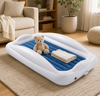 Matelas pneumatique gonflable portable pour enfants avec pompe à air intégrée, lit de voyage pliable pour tout-petits, pour chambre à coucher, camping et voyages