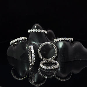 Lagerbestand verfügbar Gold gefüllter Schmuck 18K 14K 3MM Diamanten runder Schnitt Ring Schmuck Damen Finger Versprechen 925 Silber Moissanit Ringe - Product Image 5