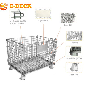 <span class=keywords><strong>Cage</strong></span> de fil galvanisée par entrepôt pliable durable de capacité élevée pour le recyclage - Product Image 2