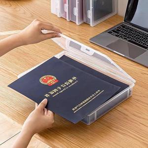 A4 Document Organizer <b>Box</b> Transparent Plastic Storage For Home Office Desktop Use 400 Capacity Waterproof Rectangle Shape - Product Image 3
