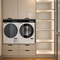 Fabricant direct d'usine, bois massif, contreplaqué, panneaux de particules, MDF, lave-linge, four, réfrigérateur encastré, armoire de cuisine sur mesure