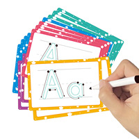 Estilos Populares con Ejercicios Reutilizables y Borrables para el Aprendizaje de Palabras y Tarjetas de Escritura, Aptos para la Educación Infantil Temprana.