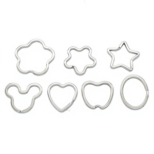 YIWANG Factory Wholesale DIY Star Heart Shape Iron Metal Split Rings Flat <b>Key</b> Rings for <b>Key</b> Chain - Product Image 1