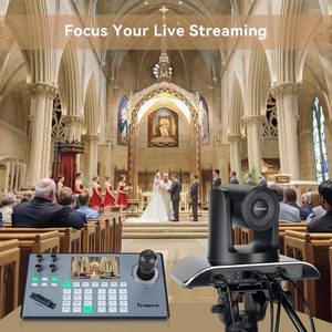 Sistema de videoconferência ao vivo 4Pcs VHD620A NDI PTZ Conferência Câmera USB/<span class=keywords><strong>HDMI</strong></span>/SDI/LAN/POE + Controlador KB200PRO - Product Image 4