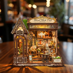 Maison de poupée en bois <span class=keywords><strong>à</strong></span> assembler, scène miniature, cadeau d'anniversaire fait main pour les 14 ans et plus - Product Image 2