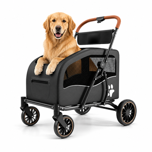 Large <strong>Dog</strong> <strong>Stroller</strong> 55KG Heavy Duty Pet <strong>Stroller</strong> One-Click Folding Linen Fabric Detachable Carrier EVA Wheels OEM ODM - Product Image 1