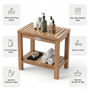 Tabouret <span class=keywords><strong>de</strong></span> douche <span class=keywords><strong>en</strong></span> <span class=keywords><strong>teck</strong></span>, <span class=keywords><strong>banc</strong></span> <span class=keywords><strong>de</strong></span> <span class=keywords><strong>salle</strong></span> <span class=keywords><strong>de</strong></span> <span class=keywords><strong>bain</strong></span> imperméable <span class=keywords><strong>pour</strong></span> adultes - Product Image 2