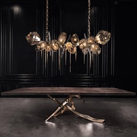 Lustre en cristal en laiton de luxe moderne nordique grand design américain plafonniers en verre de Murano lustre suspendu