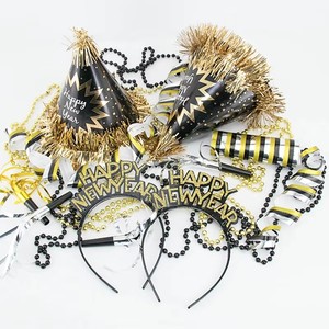 Accessori per Feste di Capodanno 2025: Decorazione per Cappello di Gruppo, Collana Nera, Cappello di Carta, Cerchietto per Capelli, Costume Drago Soffiante - Product Image 2