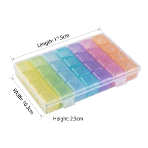 Organisateur de pilules hebdomadaire sans BPA, 28 compartiments, étanche, boîte à pilules arc-en-ciel, 4 prises par jour, étui de rangement pour médicaments de <span class=keywords><strong>voyage</strong></span> - Product Image 1