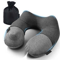 Oreiller de soutien ultra léger portable en forme de U lavable pour voyage en avion, soulage les douleurs au cou