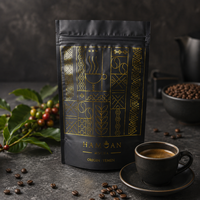 Sachet Doypack Personnalisé Imprimé et Laminé avec Valve, Impression Gravure, pour Grains de Café Mocha et Aliments pour Animaux, 250g