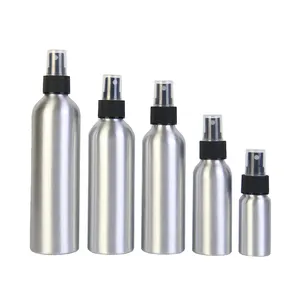 Manufacturer supply 100ml empty metal cosmetic packaging aluminum container mist spray bottle with spray pump head