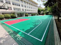 Tapis de sol moderne suspendu antidérapant et imperméable en PP, motif losange, garantie 3 ans, installation par clips pour gymnase scolaire