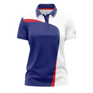 Kaos Polo Wanita Cepat Kering yang Dapat Disesuaikan, dengan Desain Pink atau Biru Dongker, Terbuat dari Kain Spandex dan Poliester yang Bernapas - Product Image 4