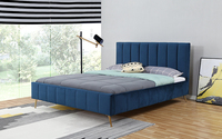 Lit double de style moderne Willsoon Lit design en bois massif pour la maison Tissu doux avec cadre en bois