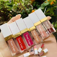 Lipstik Set Matte cair 30 warna, Lipstik Set Lip Gloss Label pribadi warna Nude tahan air dengan Logo Anda