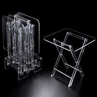 Table basse pliante moderne transparente en acrylique transparent extensible pour les meubles de maison ou les cafés prix d'usine