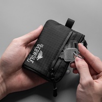 Dompet Tipis Anti-Pencurian RFID Fungsi Pemblokir RFID Tempat Kartu Kredit Dompet Koin Mini dengan Ritsleting