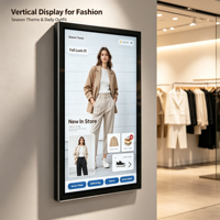 Afficheur numérique LCD mural de 23,8 pouces avec écran 1920x1080 pour signalisation commerciale, adapté à divers lieux publics