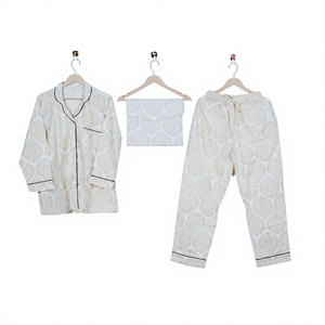 Ensemble de pyjama pour femmes, sexy, vintage, imprimé floral, printemps, respirant, 100% coton, séchage rapide, manches longues, ajustement confortable, décontracté, grande taille - Product Image 1